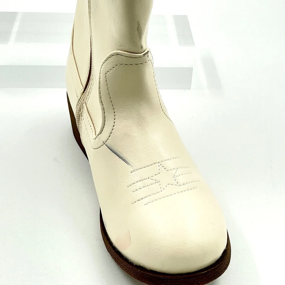 Jellypop Size 4 Cowboy Boots Cream Celestial Moon Star NEW Veronika Kids $45